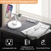 AMERLIFE Nightstand with Charging Station, End Table with Slated Handles & Stainless Steel Feet - 3 of 4