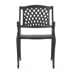 Set of 2 Outdoor Patio Accent Chairs with Sturdy Aluminum Frame, All Weather Patio Armchairs for Balcony or Backyard – The Pop Home - 4 of 4