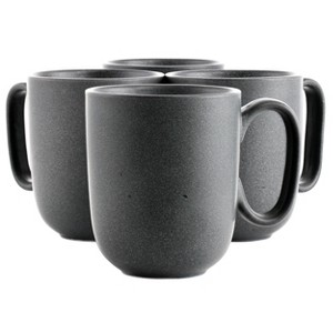 Gibson Our Table Landon 4 Piece 15 Ounce Round Stoneware Mug Set in Truffle - 1 of 4