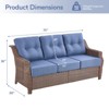 Buenhomino Outdoor Furniture 3-Seater Rattan Sofa Patio Wicker Sofa Couch Furniture Set with 6-inch Thicked Cushions - 4 of 4