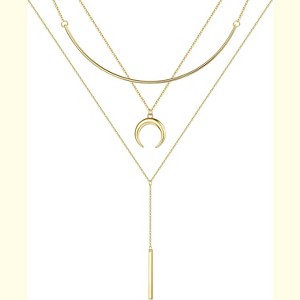 Gold Layered Necklaces for Women-14K Gold Plated Handmade Multilayer Butterfly Medallion Adjustable Dainty Layered Choker Necklaces for Women Jewelry - 1 of 4