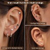 20G Surgical Steel Earrings for Sensitive Ears - Hypoallergenic Flat Back Stud & Hoop Set with Opal & CZ, for Cartilage Piercing (Women/Men) - 2 of 4
