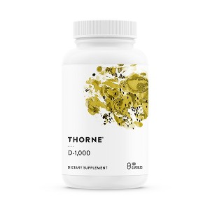 THORNE Vitamin D3 Supplement - Supports Healthy Bones, Teeth, Muscles, Cardiovascular & Immune Function* - 1,000 IU - 180 Capsules - 1 of 4