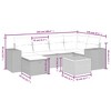 vidaXL Patio Sofa Set with Cushions Outdoor Furniture 7 Piece Poly Rattan - Gray without storage - 4 of 4
