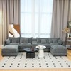 144'' Chenille Modular U-Shaped Sectional Sofas with Movable Ottoman, Storage Box and Cup Holders, 6-Seat Comfy Sofa Set for Living Room - 2 of 4