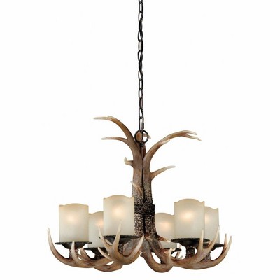 Vaxcel Yoho 6 - Light Chandelier in  Black Walnut