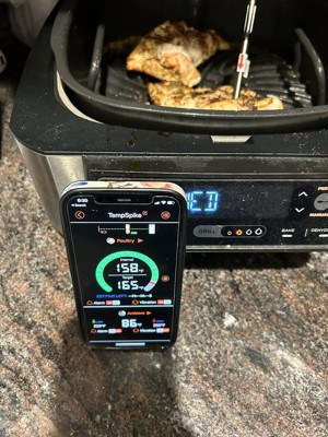 Thermopro Tp25w Bluetooth Meat Thermometer With 500ft Wireless Range  4-probe Android/ios Compatible Smart Grill Smoker Thermometer In Black :  Target