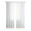 Kate Aurora 2 Piece Rod Pocket White Plaid Sheer Voile Window Curtain Panels - 2 of 2