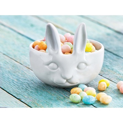 TAG Stoneware Easter Spring White Bunny Snack Bowl 16 oz.