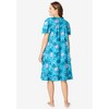 Dreams & Co. Women's Plus Size Short Floral Print Cotton Gown - 3 of 4