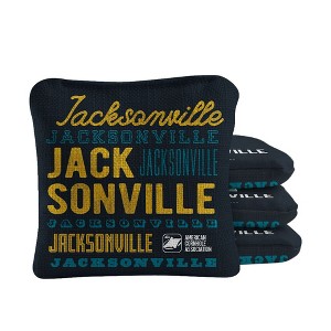 Skip's Garage | Gameday Jacksonville Football Synergy Pro Black Cornhole Bags (Set of 4) - 1 of 4