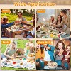 NewHome"2Pcs Rotatable Snack Tray with Lid & Handle, 6 Dividers, Clear Portable Serving Platter for Parties"White - 4 of 4