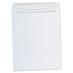 Universal Self-Stick Open End Catalog Envelope, #15 1/2, Square Flap, Self-Adhesive Closure, 12 x 15.5, White, 100/Box - 1 of 2