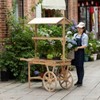 Vintiquewise Large Wooden 3 Tier Rolling Table Cart with 2 Wheels for Home Decor Modern Wagon with Shelves - 2 of 4