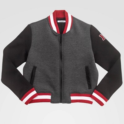 NCAA Harvard Crimson Cropped Varsity Jacket - Charcoal L