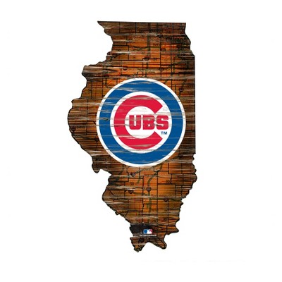 MLB Chicago Cubs 12" State Map Wood Sign