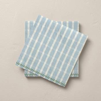 14ct Checkered Plaid Paper Lunch Napkins Cream/Light Blue/Green - Hearth & Hand™ with Magnolia