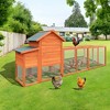 ORRD 122" Large Wooden Chicken Coop, Outdoor Hen House with Nesting Box and Wire Fence Poultry Cage - 3 of 4