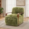CAVINAS 28.3" Wide Faux Fur Accent Chair,Upholstered Lounge Chair with Curved Wooden Arms,Tight Back & Seat,Armchair for Living Room,Bedroom - 2 of 4