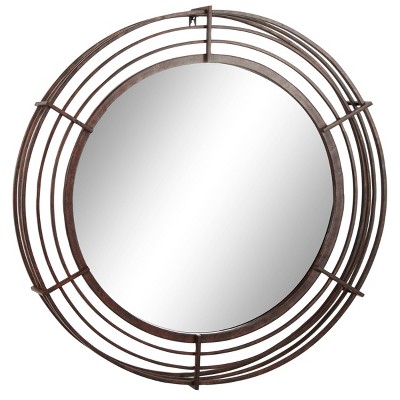 Industrial Metal Decorative Wall Mirror Brown - Olivia & May