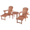 Jiallo Oceanic Collection Adirondack Chaise Lounge Chair Foldable, cup and glass holder, built in ottoman - 4 of 4