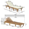 Christopher Knight Home Alisa Outdoor Acacia Wood 3 Piece Adjustable Armless Chaise Lounge Chat Set with Cushions - 3 of 4