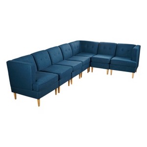 7pc Milton Sectional Sofa Set Navy Blue - Christopher Knight Home, Blue Blue