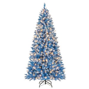 Resenkos 6-Ft Artificial Christmas Tree with 767 Snowy Branch Tips - Blue - 1 of 4
