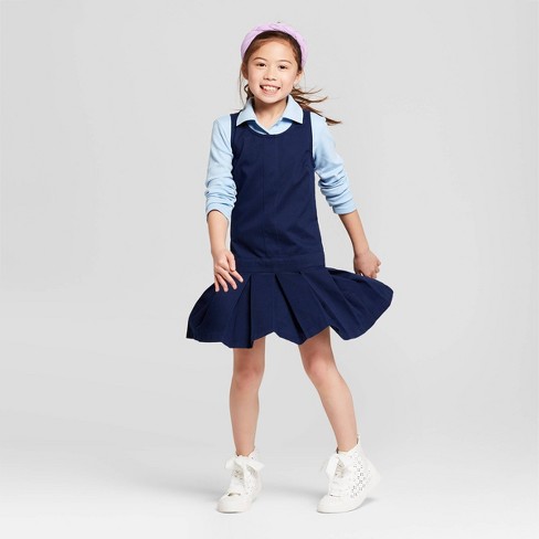Girls' Uniform Woven Jumper - Cat & Jack™ Navy : Target