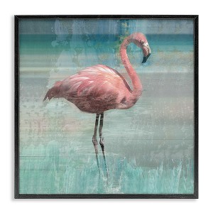 Stupell Industries Layered Flamingo Bird Portrait Framed Giclee Art - 1 of 4