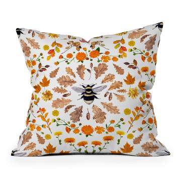 16"x16" Emanuela Carratoni Autumnal Floral Square Throw Pillow - Deny Designs