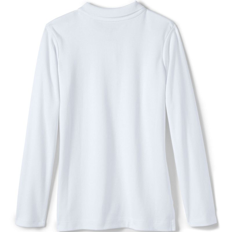 Lands' End School Uniform Kids Long Sleeve Feminine Fit Interlock Polo Shirt, 2 of 6