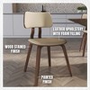 LeisureMod Clivo Leather Dining Chair – Modern Open-Back with Curved Wooden Slats & Poplar Wood Legs for Kitchen or Dining Room Set of 4 - 4 of 4