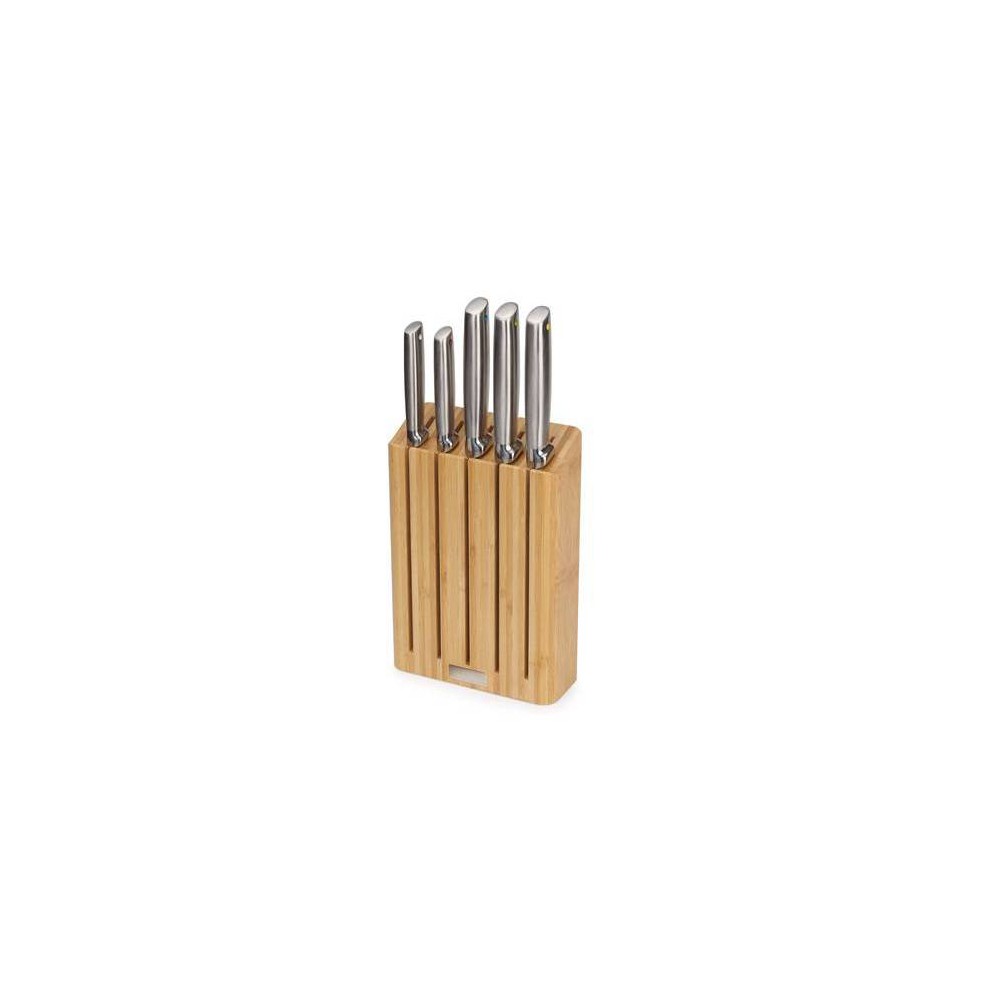 Joseph Joseph 5pc Elevate Steel Block Knife Set Natural Wood