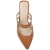 Journee Signature Womens Genuine Leather Kaitlynn Mules Low Block Heel Almond Toe Pumps - 4 of 4