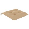 vidaXL 4X Solid Teak Wood Patio Chairs with Beige Cushions - Foldable Garden, Terrace or Patio Seating - 4 of 4