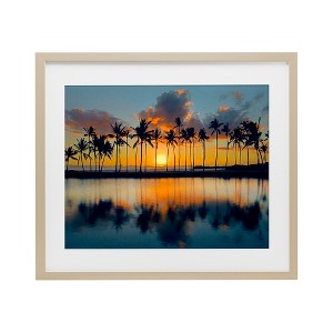 Stupell Industries Big Island Sunset  Framed Print Under Glass - 1 of 4