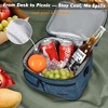 Tirrinia Large Lunch Tote Bag for Men Women Insulated Dual Compartment Leakproof Lunch Box Reusable Thermal Lunch Cooler Tote with Front Pocket - 2 of 4
