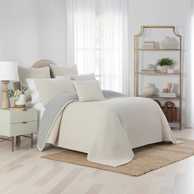 Waverly Cartona Matelasse Queen 3pc Coverlet Set Gray