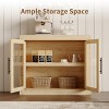 70.8" Sideboard Buffet Cabinet with 4 Glass Doors, Farmhouse Modern Accent Cabinet with Storage, Wood Coffee Bar for Living Room, Kitchen, Hallway - 3 of 4