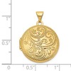 Black Bow Jewelry 14k Yellow Gold 20mm Round Hand Engraved Scroll Locket - 4 of 4