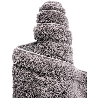 Luxurious Dark Gray Trellis Shag Rug 5' x 8' for Indoor Elegance