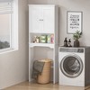 Rbied 24.80 in. W x 65.98 in. H x 9.02 in. D White Over The Toilet Storage Cabinet Bathroom Storage Cabinet with Adjustable Shelves - 3 of 4