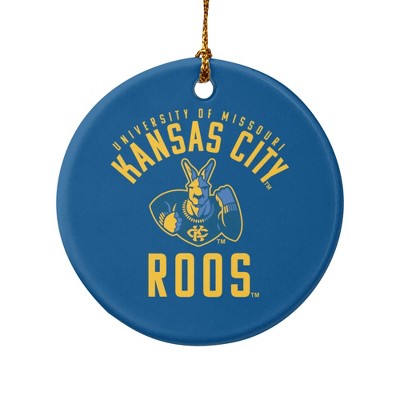 University of Missouri - Kansas City Kangaroos Logo Porcelain Holiday Christmas Tree Ornament