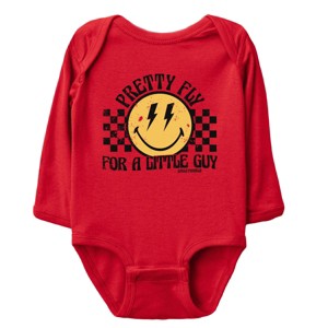 The Juniper Shop SmileyWorld Pretty Fly For A Little Guy Long Sleeve Bodysuit - NB - Red - 1 of 4
