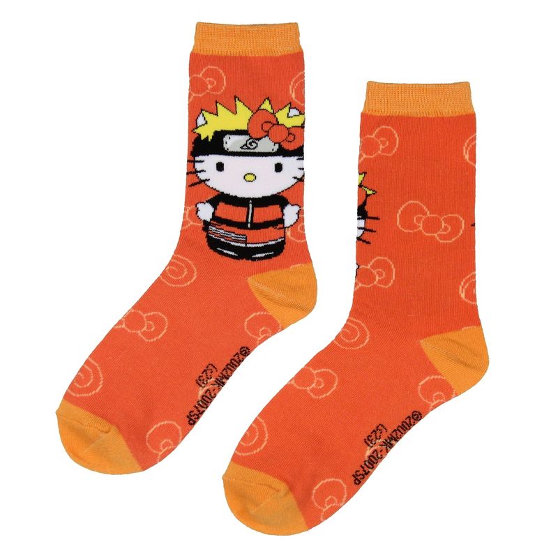 Naruto Shippuden X Hello Kitty And Friends Adult 3-Pack Crew Socks Multicoloured, 2 of 6