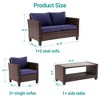 Sonkuki 4 Pieces Patio Conversation Set, Loveseat Sofa with Coffee Table, All-Weather PE Rattan Wicker Sofa - 3 of 4