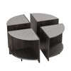 NicBex 36.61" Industrial Round Coffee Table,,4-Piece of End Table with Storage,2-Tier Space-Saving Coffee Table,Center Table for Living Room - 2 of 4