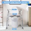 Raised Toilet Seat for 350LB, Adjustable Height Bathroom Assist Frame for Elderly, Standalone Commode for Handicapped and Disabled with Padded Seat - 2 of 4