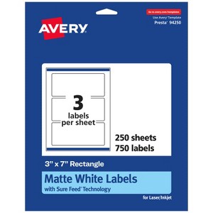 Avery Matte White Rectangle Labels, 3" x 7" - 1 of 4